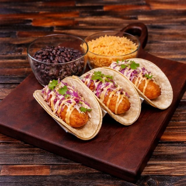 Fried Avo Taco Lunch.